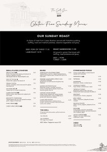 The Gate Inn Gluten Free Sunday Lunch Menu