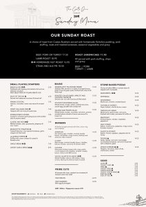 The Gate Inn Sunday Lunch Menu