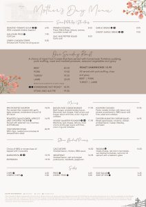 Gate Pub Mother's Day Menu