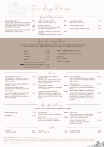 Gate Menu Sunday Lunch